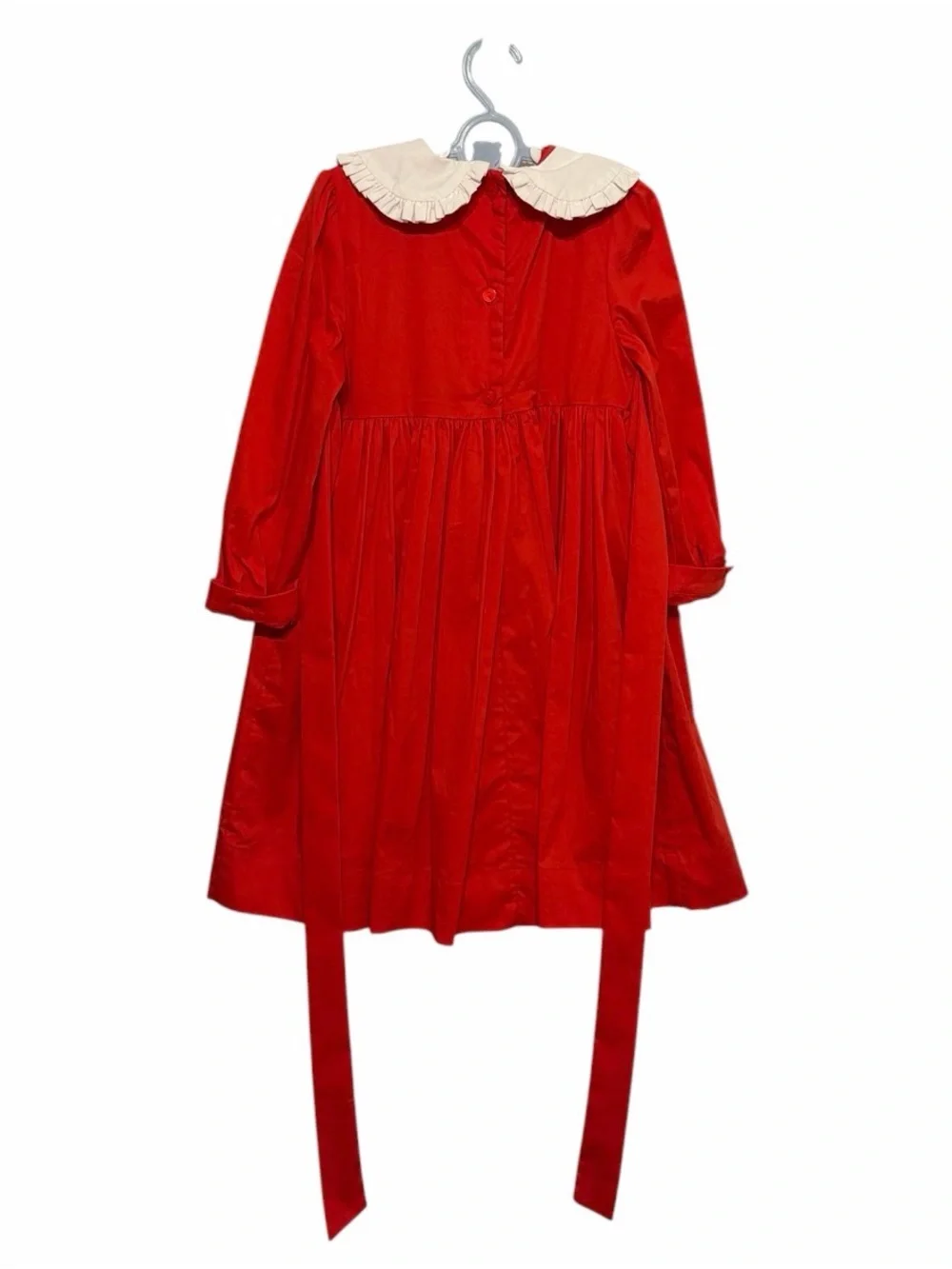Pettigirl Red Smocked Snowman Holiday Dress with Collar size 5 Girls